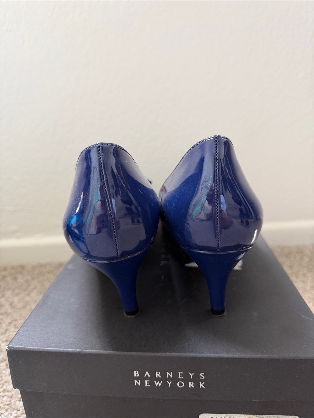 Navy Patent Pointed-Toe Kitten Heel - Picture 5 of 5